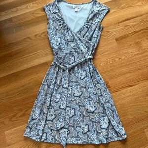 Barely worn Blue and white paisley dress.